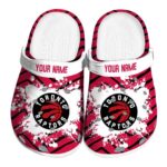 customized toronto raptors zigzag paint burst clog best selling