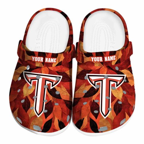 customized troy trojans autumn leaves clog best selling
