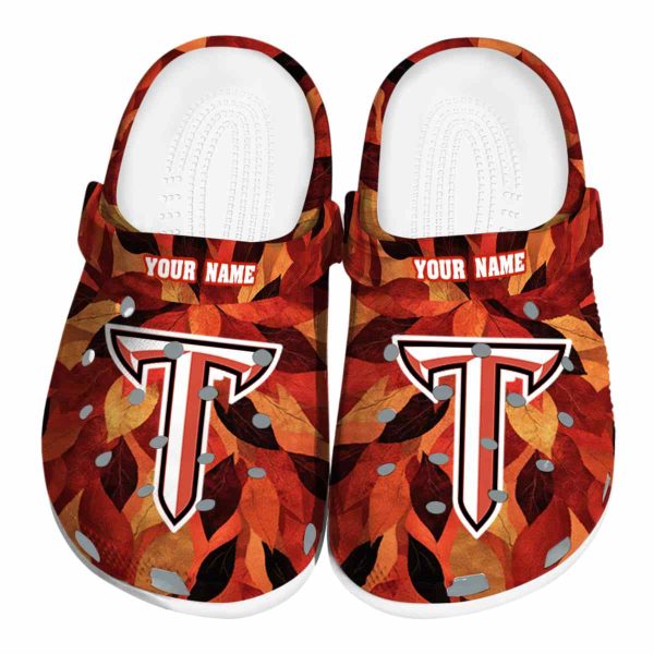 customized troy trojans autumn leaves clog best selling