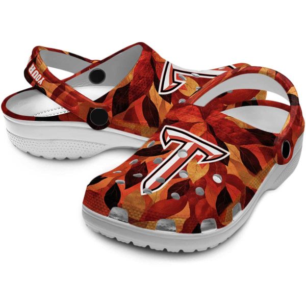 customized troy trojans autumn leaves clog high quality