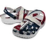 customized troy trojans patriotic stripes clog best selling