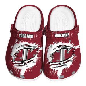 customized troy trojans splash motif background clog best selling