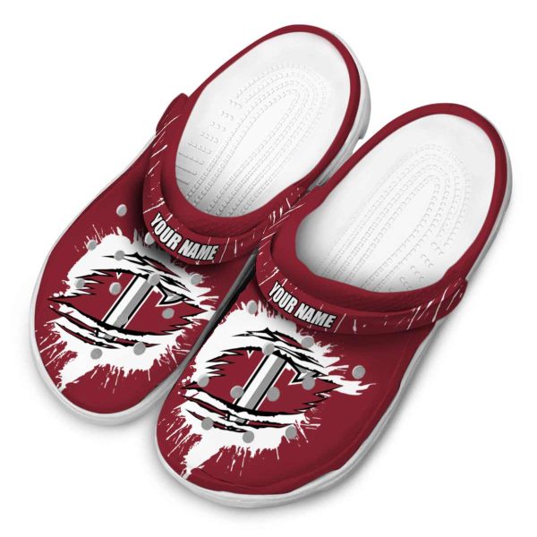 customized troy trojans splash motif background clog latest model