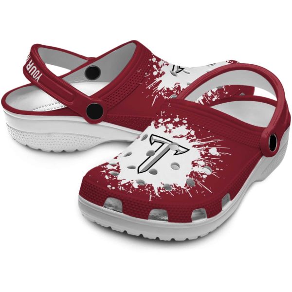 customized troy trojans splatter background clog high quality