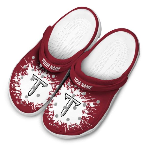 customized troy trojans splatter background clog latest model