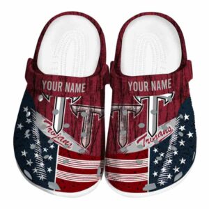 customized troy trojans star spangled side pattern clog best selling