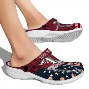 customized troy trojans star spangled side pattern clog fashion forward