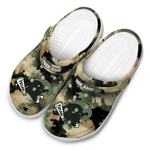 customized tulane green wave camouflage craze clog latest model