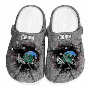 customized tulane green wave cracked ground texture clog best selling