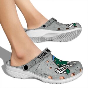 customized tulane green wave cracked texture clog fashion forward