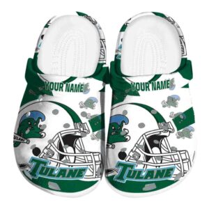 customized tulane green wave football helmet clog best selling