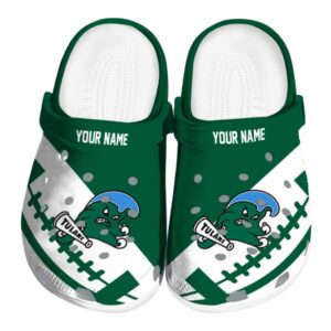 customized tulane green wave football motif clog best selling