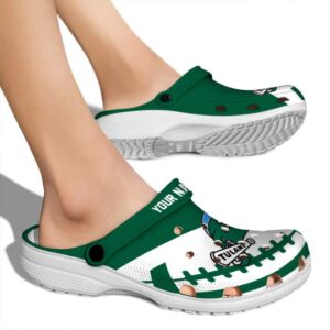 customized tulane green wave football motif clog fashion forward