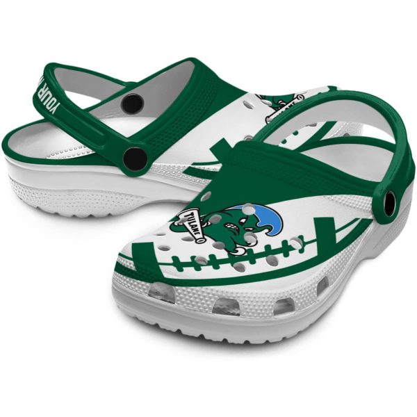 customized tulane green wave football motif clog high quality