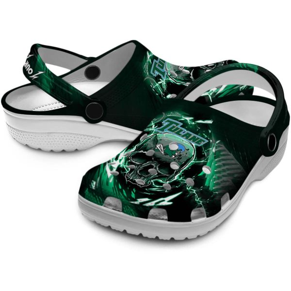 customized tulane green wave gothic skull clog high quality