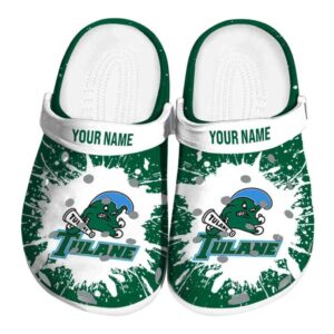 customized tulane green wave splash art clog best selling