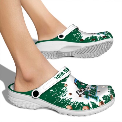 customized tulane green wave splash art clog fashion forward