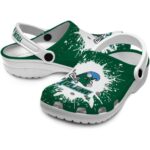 customized tulane green wave splash art clog best selling