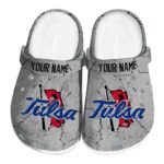 customized tulsa golden hurricane cracked texture clog best selling