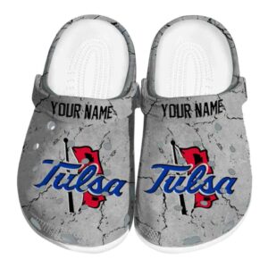 customized tulsa golden hurricane cracked texture clog best selling