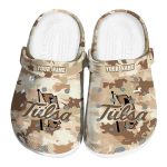 customized tulsa golden hurricane desert camo clog best selling