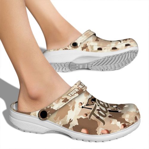 customized tulsa golden hurricane desert camo clog fashion forward