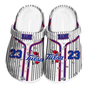 customized tulsa golden hurricane pinstripe pattern clog best selling