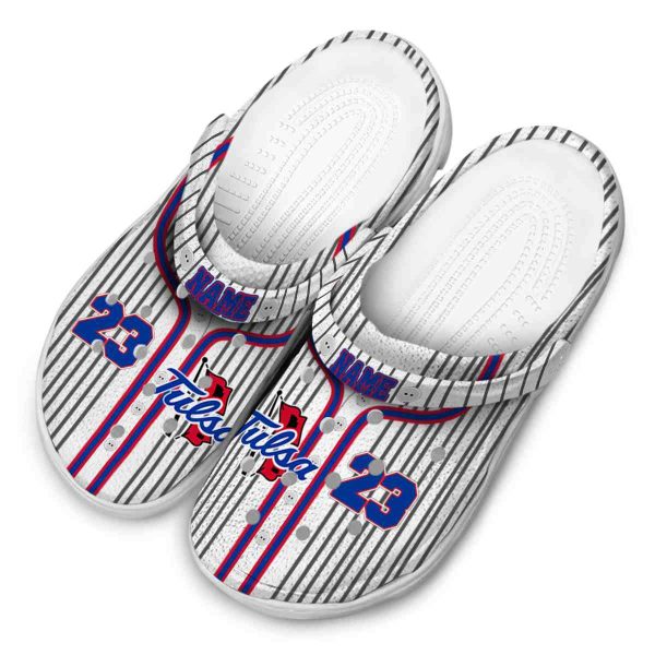 customized tulsa golden hurricane pinstripe pattern clog latest model