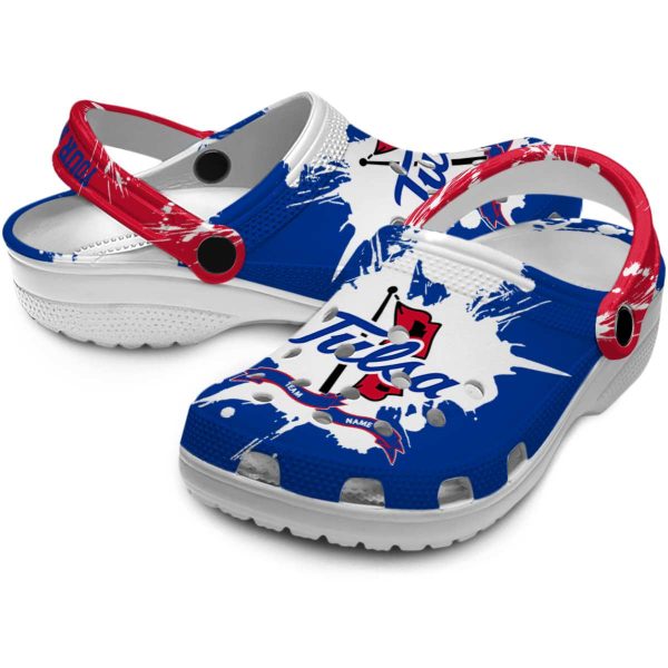 customized tulsa golden hurricane splatter pattern clog high quality