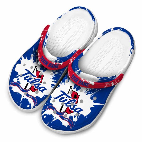 customized tulsa golden hurricane splatter pattern clog latest model