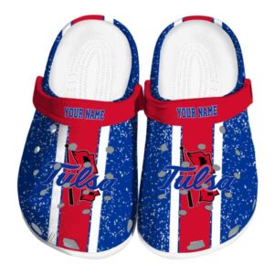 customized tulsa golden hurricane vertical stripes clog best selling