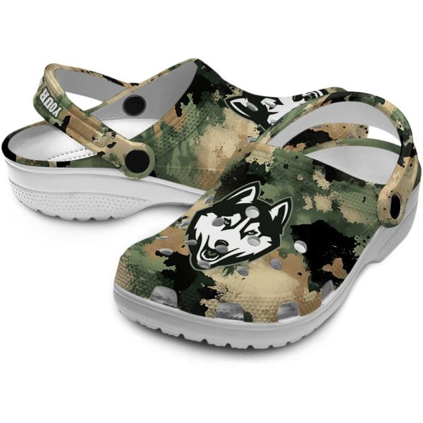 customized uconn huskies camouflage craze clog high quality