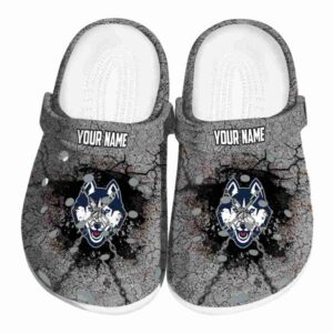 customized uconn huskies cracked ground texture clog best selling