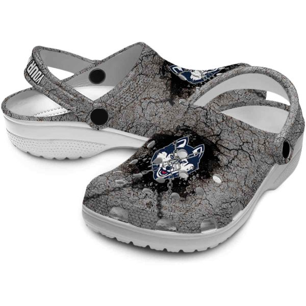 customized uconn huskies cracked ground texture clog high quality