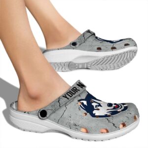 customized uconn huskies cracked texture clog fashion forward
