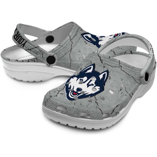 customized uconn huskies cracked texture clog high quality