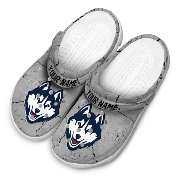 customized uconn huskies cracked texture clog latest model