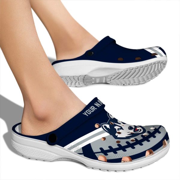 customized uconn huskies football motif clog fashion forward