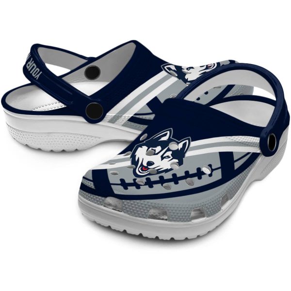 customized uconn huskies football motif clog high quality