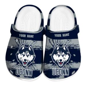 customized uconn huskies paint splatter graphics clog best selling