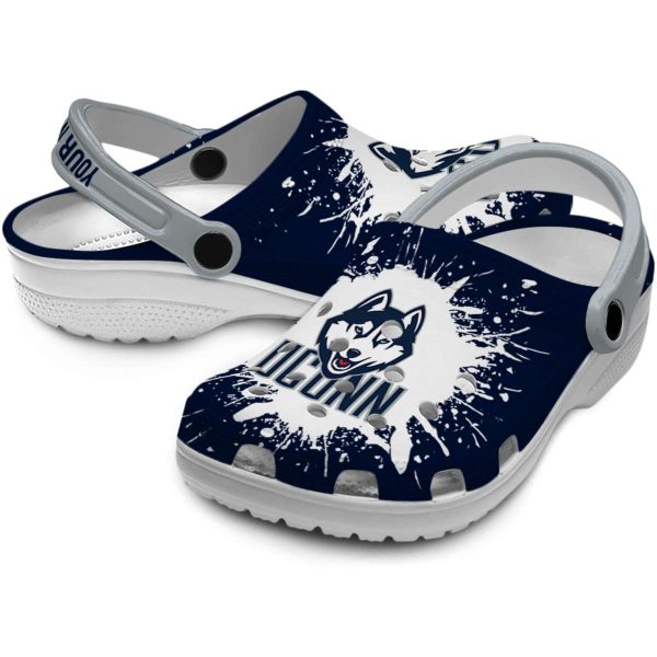 customized uconn huskies splash art clog high quality