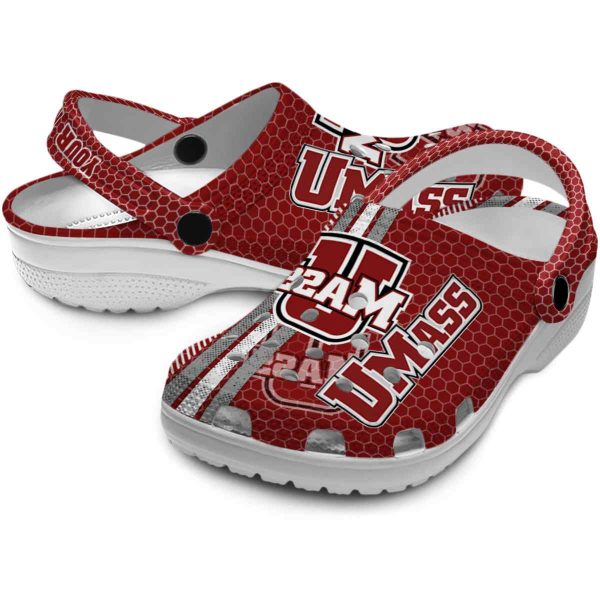 customized umass minutemen contrasting stripes clog high quality