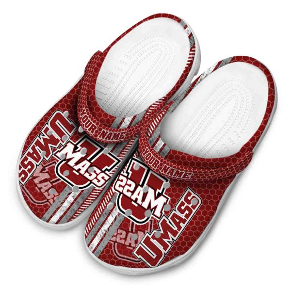 customized umass minutemen contrasting stripes clog latest model