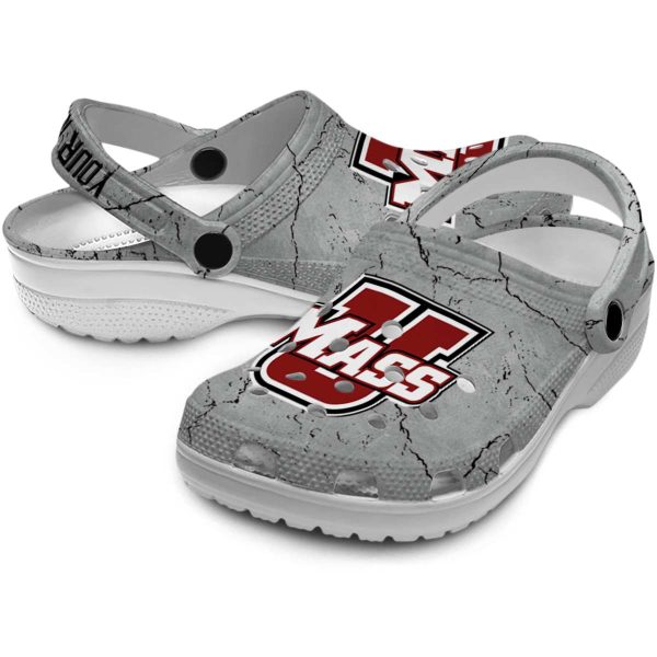 customized umass minutemen cracked texture clog high quality