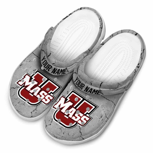 customized umass minutemen cracked texture clog latest model