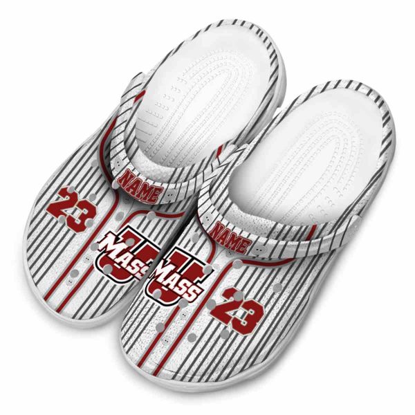 customized umass minutemen pinstripe pattern clog latest model