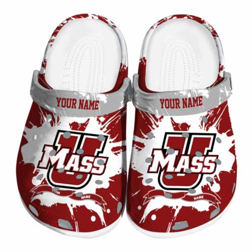 customized umass minutemen splatter pattern clog best selling