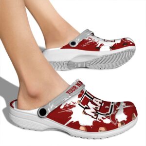 customized umass minutemen splatter pattern clog fashion forward