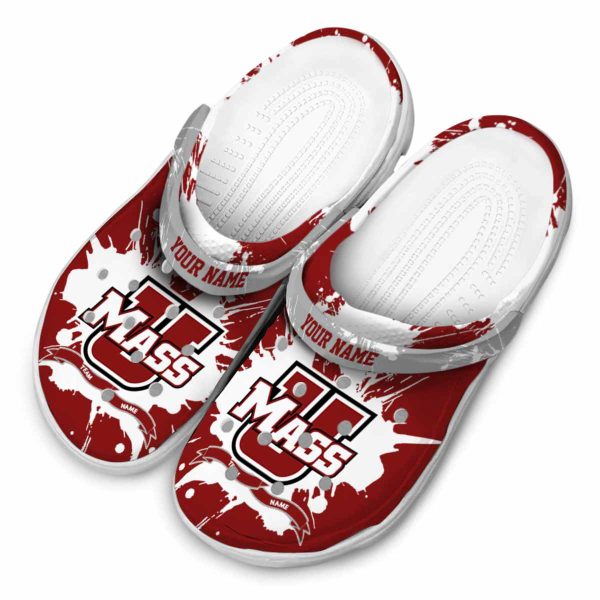 customized umass minutemen splatter pattern clog latest model