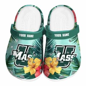 customized umass minutemen tropical vibes clog best selling